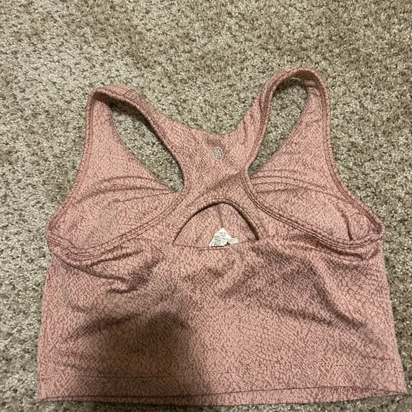 Sage Textured Pink Racerback Sports Bra - Picture 3 of 4